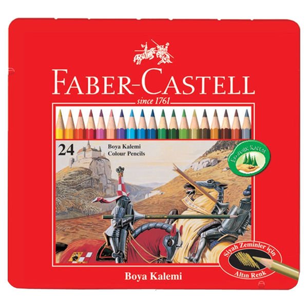 Faber Castell 24 lü Metal Kutu Boya Kalemi