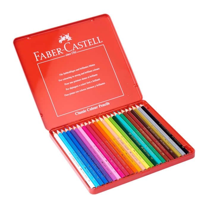 Faber Castell 24 lü Metal Kutu Boya Kalemi