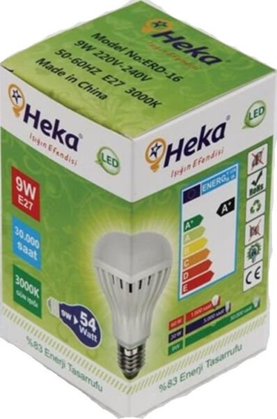 Heka Erd-15 102992 9W E27 Beyaz Led Ampül