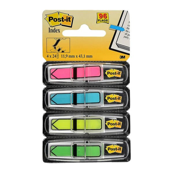 3M Post-It Index 4 Renk Ok Şeklinde Not Kağıdı