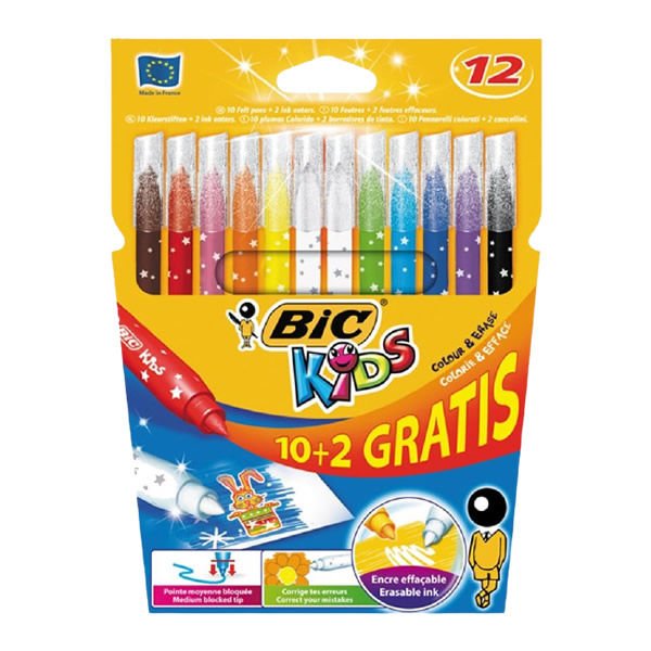 Bic 920295 10+2 li Gratis Silinebilir Keçeli Kalem