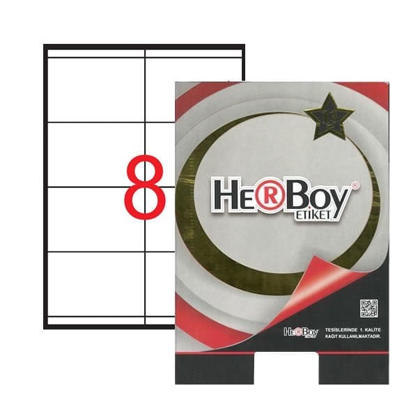 Herboy HB-1374 105mmX74mm Beyaz Lazer Etiket