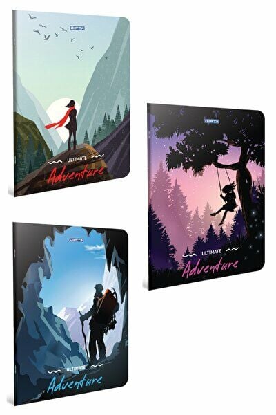 Gıpta Adventure A6 80 Yaprak Kareli Tel Dikişli Karton Kapaklı Defter
