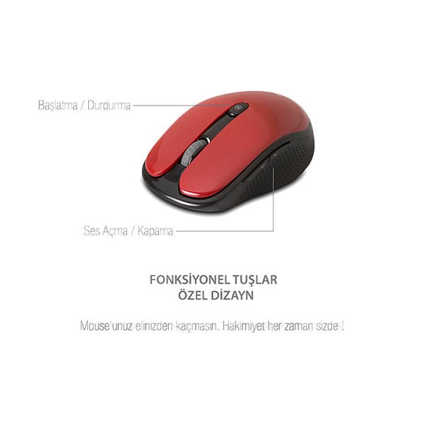 Everest Sm-250 Kırmızı Usb Multimedya Fonksiyon Tuşlu Mouse