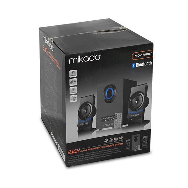 Mikado MD-1700BT USB-FM-SD 2+1 Siyah Destekli Hoparlör