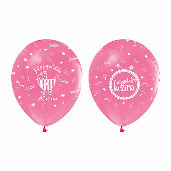 Atom 100 lü Hoşgeldin Kızım Baskılı Balon