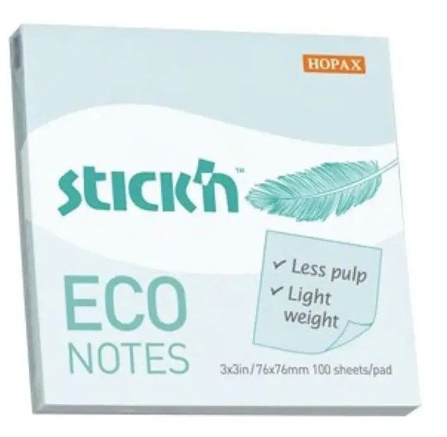 GIPTA STİCKN ECO NOTES 76X76 100 YAPRAK PASTEL MAVİ YAPIŞKANLI NOT KAĞIDI