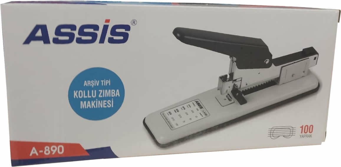 ASSİS 890 100 SAYFA GRİ ARŞİV TİPİ KOLLU ZIMBA MAKİNASI
