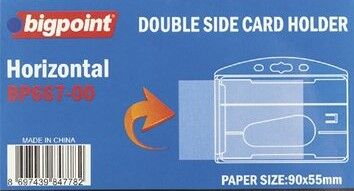 Bigpoint 667 90x55 mm Şeffaf Yatay Çift Yönlü Kart Kabı