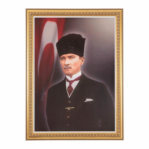 İnter INT-025 50x70 Varaklı Çerçeveli Duvara Monte Atatürk Portresi