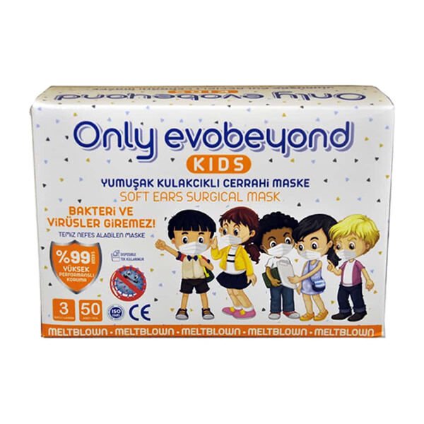 Only Evobeyond 50 li 3 Katlı Meltblownlu Cerrahi Çocuk Maskesi