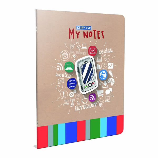 Gıpta X Notes A4 80 Yaprak Kareli Tel Dikişli Plastik Kapaklı Defter
