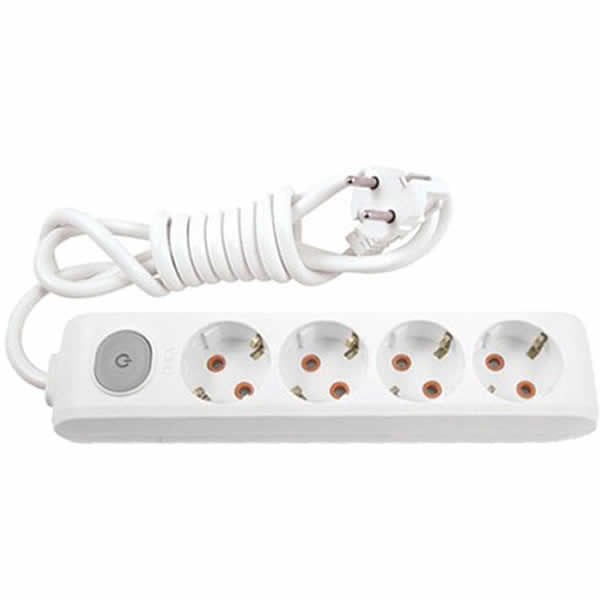 Viko 90117402 Multi-Let 2 mt 4 lü Anahtarlı Kablolu Priz