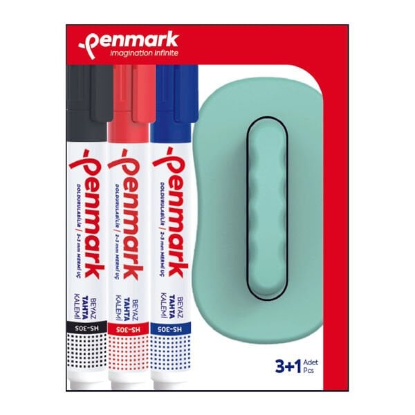 Penmark HS305-3S 3 lü Set ve Silgili Tahta Kalemi