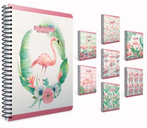 Gıpta Flamingo 17x24 100 Yaprak Kareli Spiralli Sert Kapaklı Defter