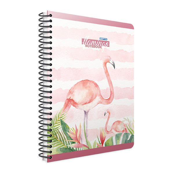 Gıpta Flamingo 17x24 100 Yaprak Kareli Spiralli Sert Kapaklı Defter