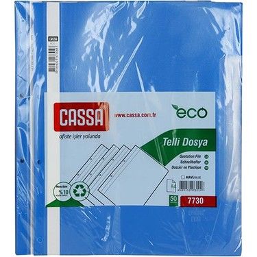 CASSA 7730 PLASTİK ECO A4 MAVİ TELLİ DOSYA