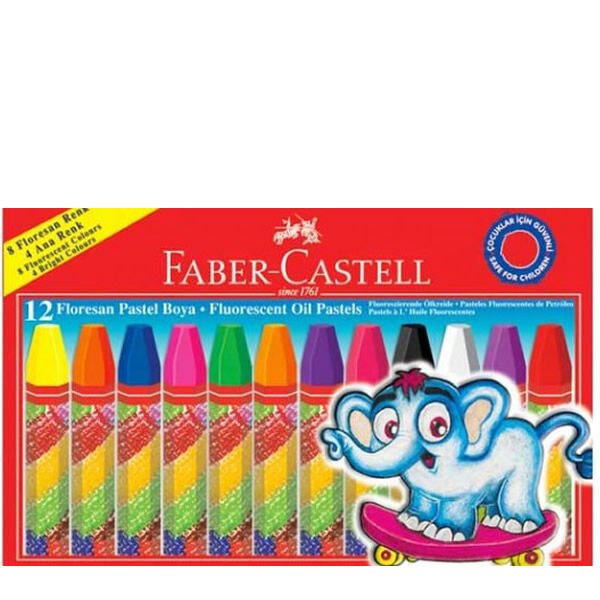 Faber Castell 12 li Floresan Renk Pastel Boya