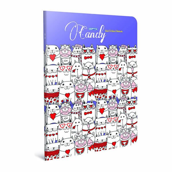 Gıpta Candy A4 80 Yaprak Kareli Tel Dikişli Defter