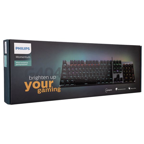 Philips SPK8404 Siyah-Gümüş Rainbow Aydınlatmalı Blue Switch Mekanik Gaming Oyuncu Klavyesi