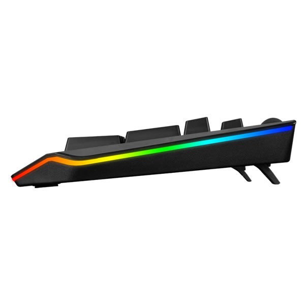 RAMPAGE KB-R105 EXHERO FULL RGB LEDLİ OUTEMU BLUE SWİTCH 5 MAKRO TUŞLU STANDLI GAMİNG OYUNCU KLAVYESİ