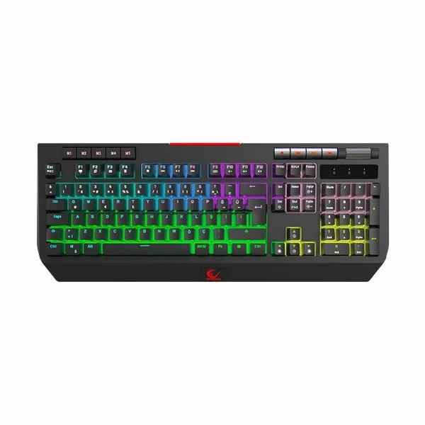 Rampage KB-R105 EXHERO Full RGB Ledli Outemu Blue Switch 5 Makro Tuşlu Standlı Gaming Oyuncu Klavyesi