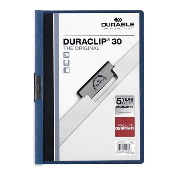 Durable 2200-L Duraclip Orginal 30 Sayfa Lacivert Sunum Dosyası