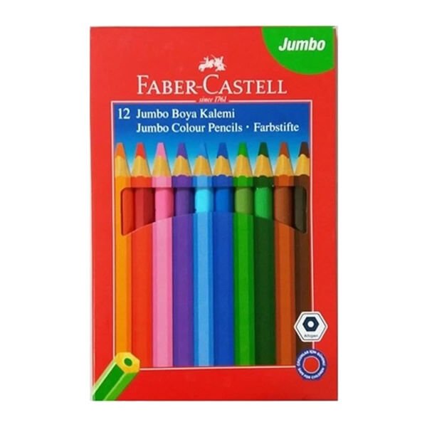 Faber Castell Boya 12 Renk Jumbo Kuru Boya Kalemi