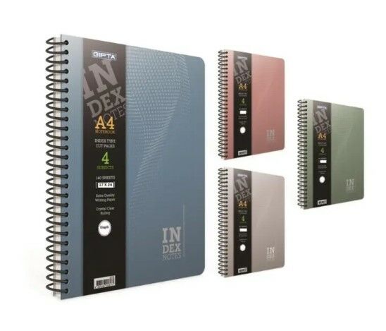 Gıpta Index Notes 17x24 140 Yaprak Kareli Spiralli Sert Kapak Defter