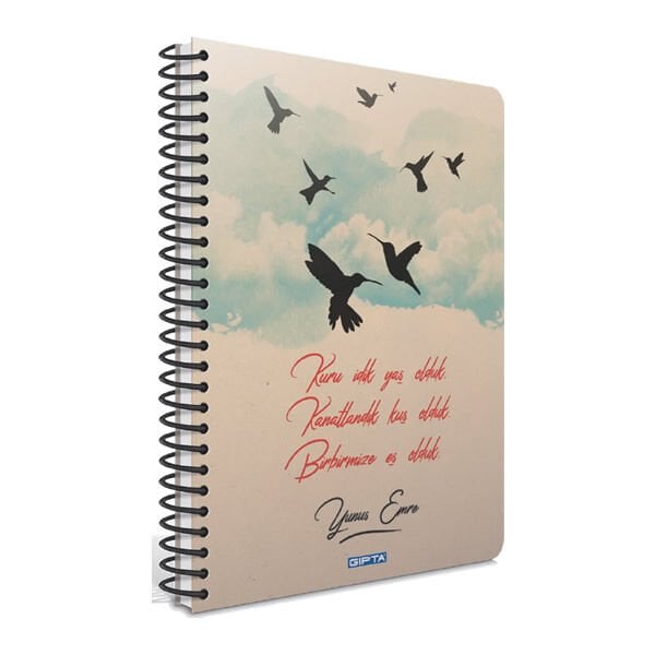 Gıpta Kuşlar 13x18 120 Yaprak Çizgili Spiralli Sert Kapaklı Defter