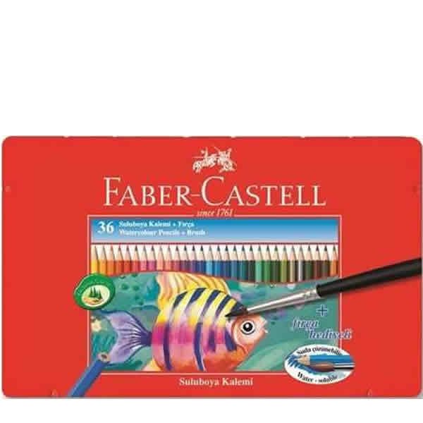 Faber Castell 36 lı Metal Kutu Aquarel Boya Kalemi