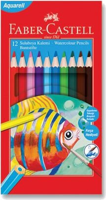 Faber Castell 12 li Metal Kutu Aquarell Boya Kalemi