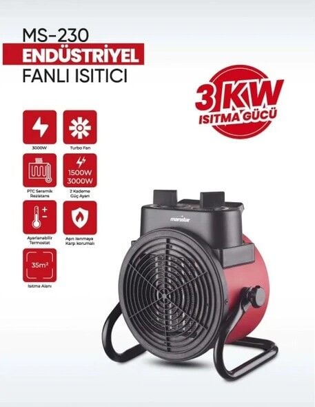 Marsstar MS-230 Endüstriyel Fanlı Isıtıcı