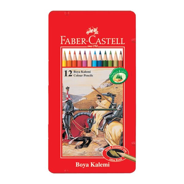 Faber Castell 12 li Metal Kutu Boya Kalemi