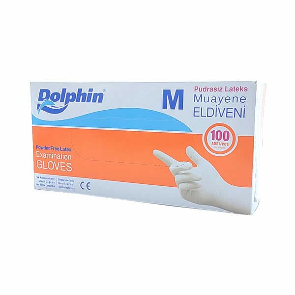DOLPHİN LATEX M PUDRASIZ 100 LÜ MUAYENE ELDİVENİ