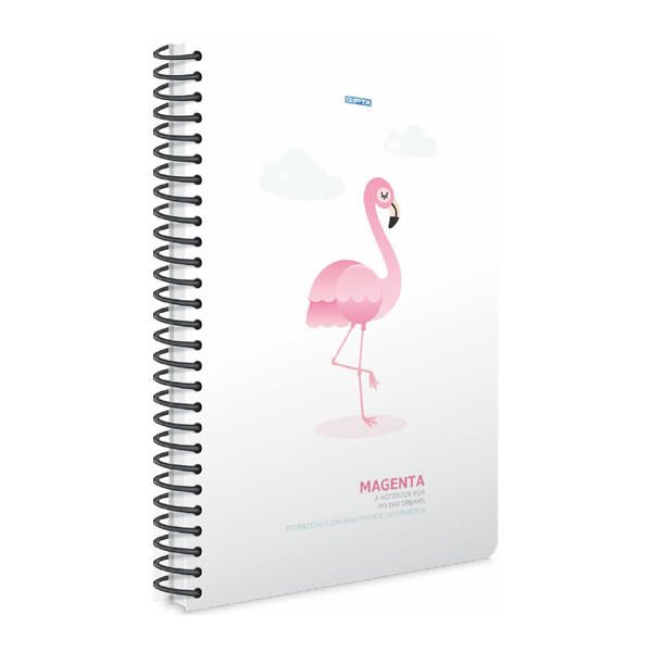 Gıpta Magenta 19x26 100 Yaprak Çizgili Spiralli Plastik Kapaklı Defter