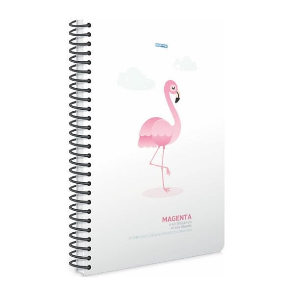 Gıpta Magenta 19x26 100 Yaprak Çizgili Spiralli Plastik Kapaklı Defter