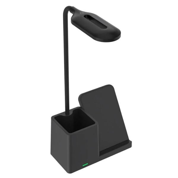 S-link SL-M9054 Siyah TypeC 10W Kablosuz Şarj Cihazı Kalemlikli Masa Lambası