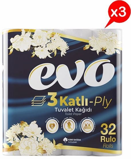 Evo 32 li 3 Paket 3 Katlı Tuvalet Kağıdı