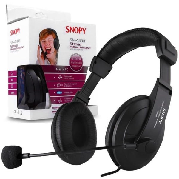 Snopy SN-4388 Deri Headset Mikrofonlu Kulaklık
