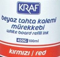 Kraf 450G 100 ml Beyaz Tahta Kırmızı Kalem Mürekkebi