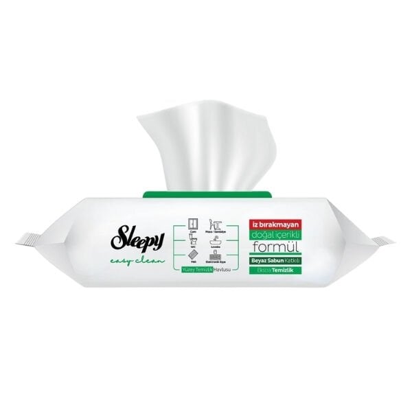 Sleepy Easy Clean 100 lü Beyaz Sabun Katkılı Yüzey Temizlik Havlusu