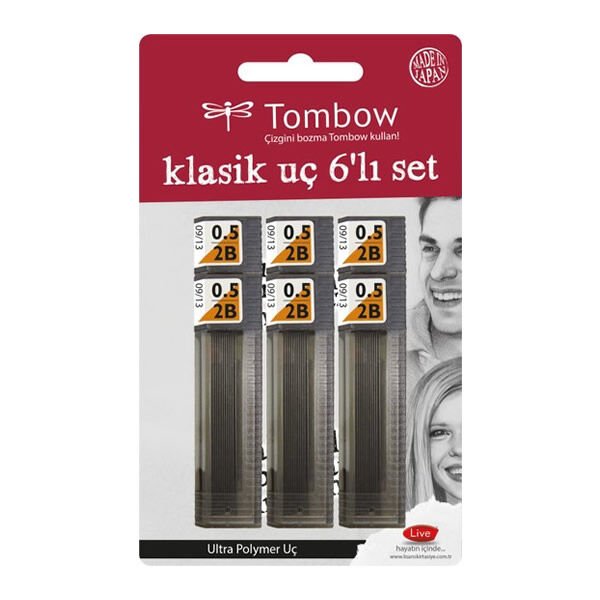 Tombow LV-T-R5-RG-B6 Leader Spare 0,5 mm 2B 6 lı Kalem Ucu
