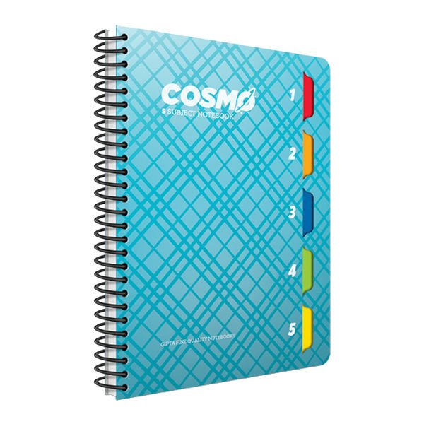 Gıpta Cosmo A4 150 Yaprak 5 Seperatörlü Kareli Spiralli Plastik Kapaklı Defter