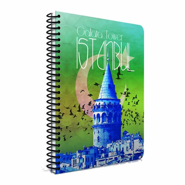 Gıpta İstanbul A6 80 Yaprak Kareli Spiralli Plastik Kapaklı Defter