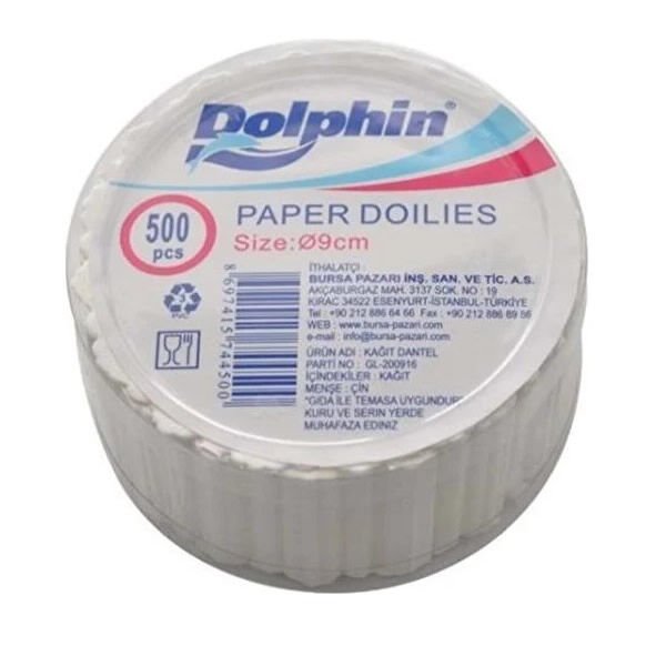 DOLPHİN 500 LÜ 9 CM KAĞIT BARDAK ALTI