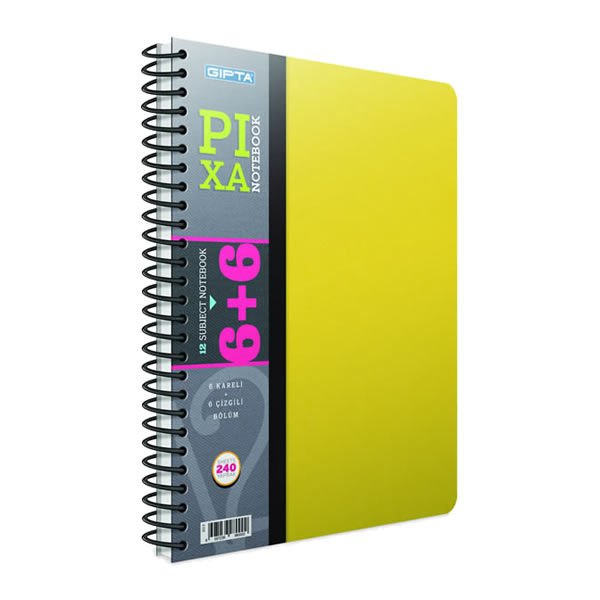 Gıpta Pixa A4 240 Yaprak 6+6 Spiralli Seperatörlü Defter