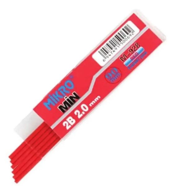 Mikro M-928 90 mm 2,0 mm Kırmızı Kurşun Kalem Ucu