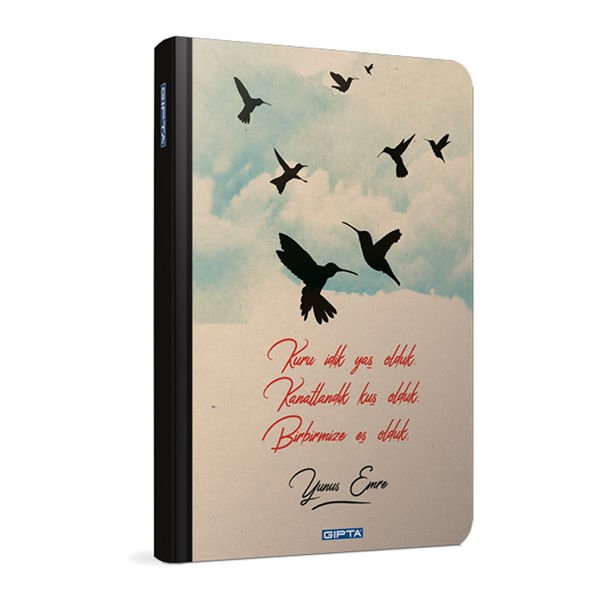Gıpta Kuşlar 9x14 96 Yaprak Çizgili İplik Dikişli Sert Kapaklı Defter