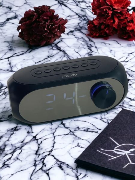 Mikado MD-W7 1200mAh 5W Siyah Bluetooth-Aux-Derece-Usb-FM Double Alarmlı Saat